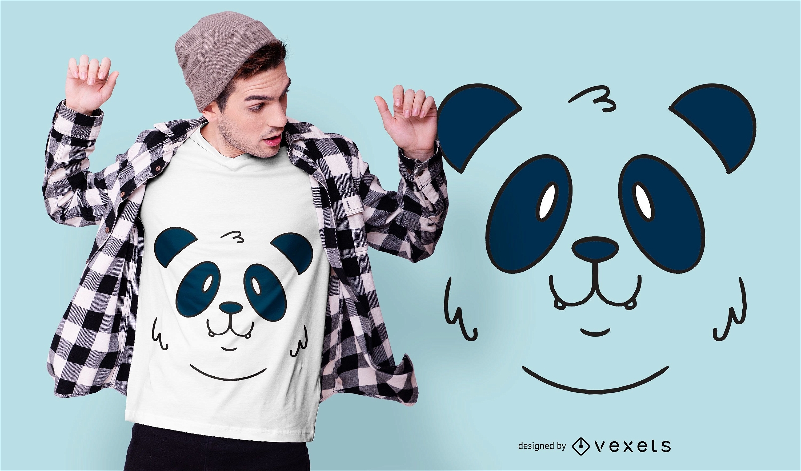 Design de camisetas de animais com cara de panda