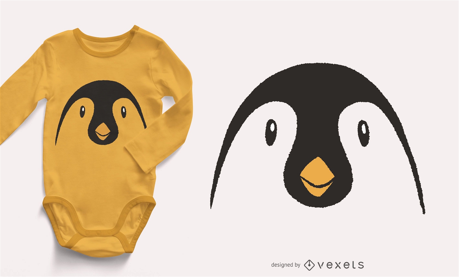 Design de camiseta animal com cara de pinguim