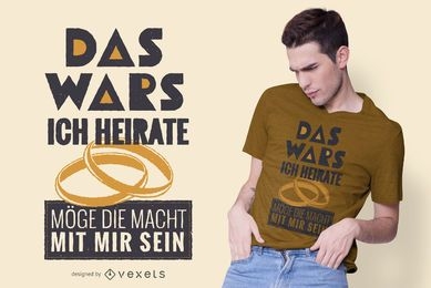 Diseño de camiseta de matrimonio alemán divertido