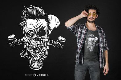 Diseño de camiseta Grim Biker Skull