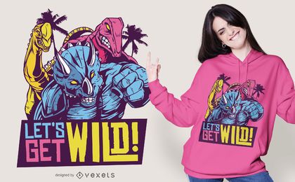 Wild 80s Dinosaurs Quote T-shirt Design Wild 80s Dinosaurs Quote T-shirt Design
