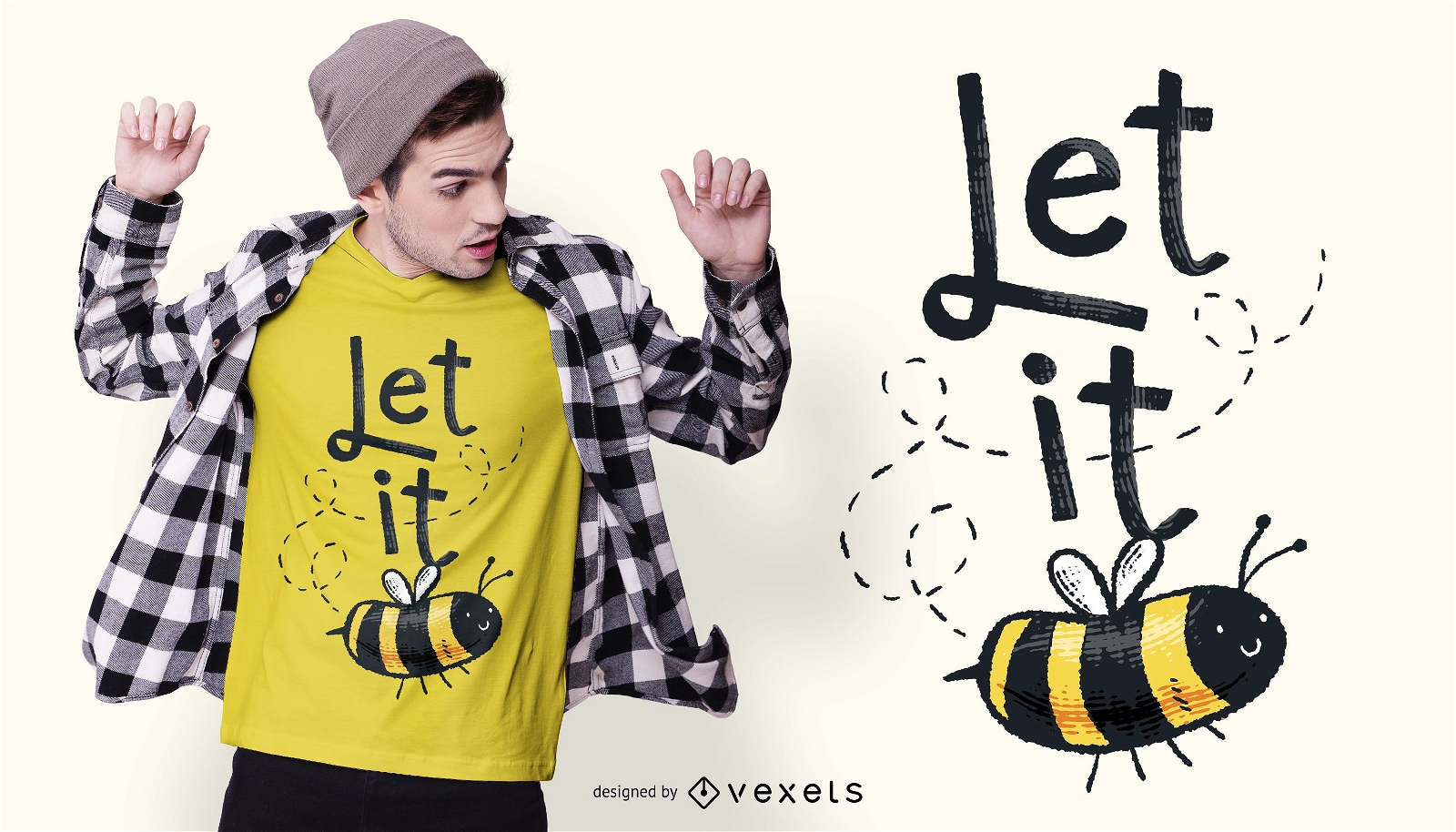 Design de camisetas Let It Bee