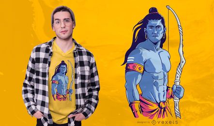 Design de camiseta com ilustração de Lord Rama