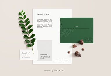 Nature Elements Briefpapier Mockup Design