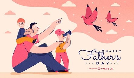 Happy fathers day illustration design