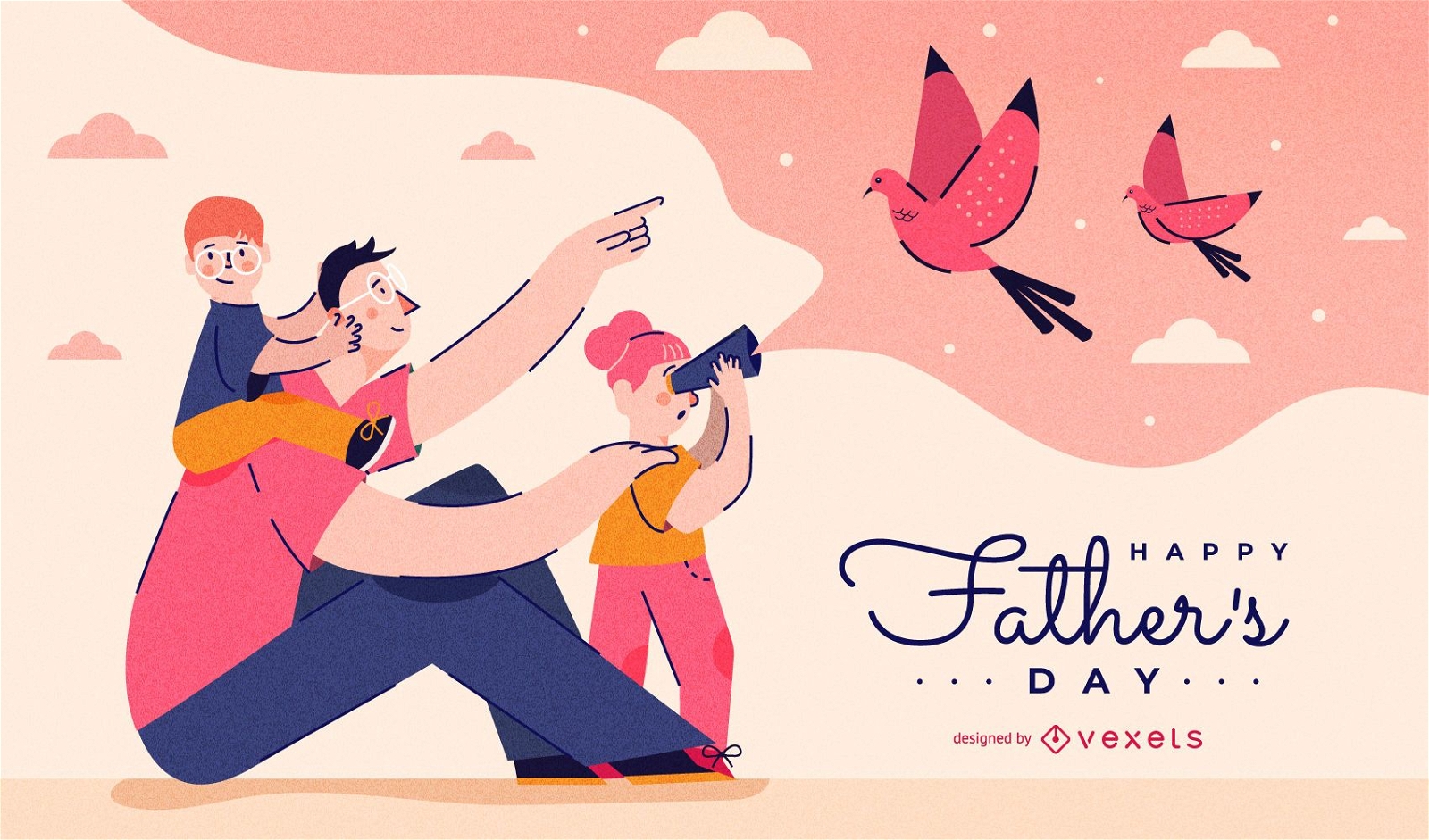 Diseño de ilustración de feliz día del padre