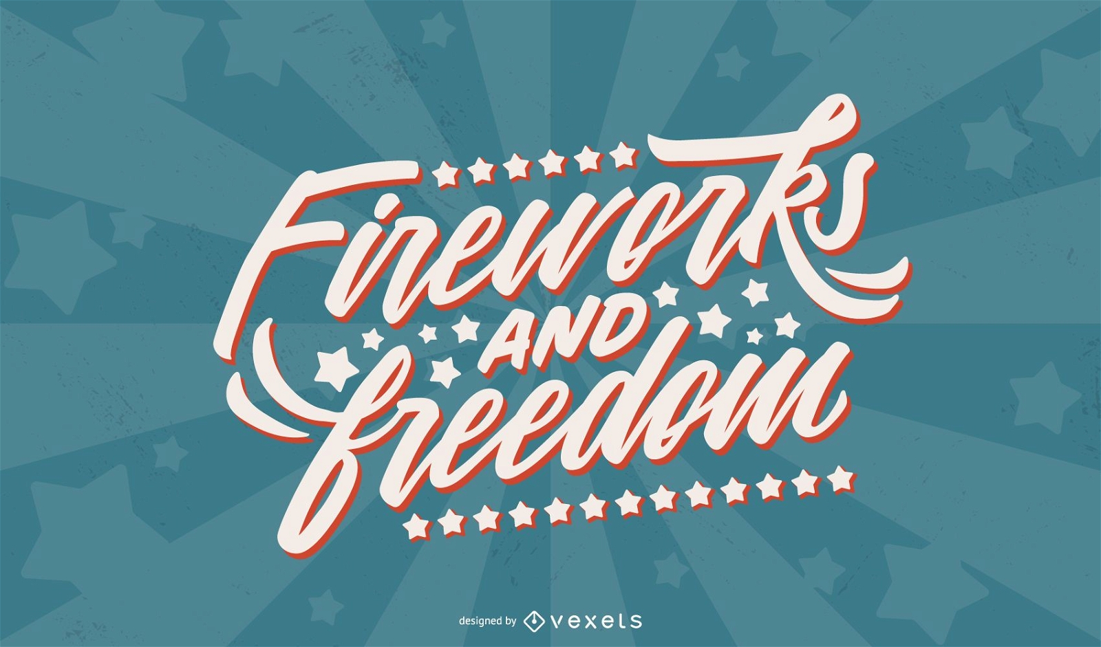 Feuerwerk und Freiheitsbeschriftung