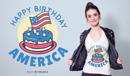Feliz Aniversário Camiseta América Design