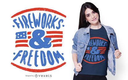 4. Juli Text T-Shirt Design