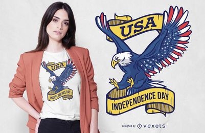 Design de camisetas Eagle do Dia da Independência dos EUA