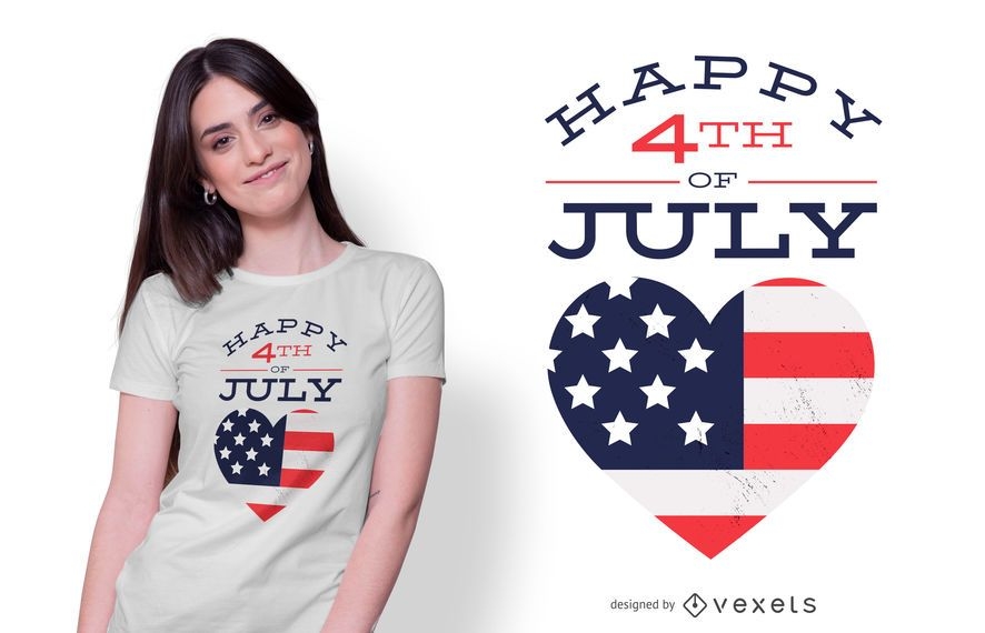 Diseño Feliz De La Camiseta Del 4 De Julio - Descargar Vector