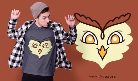 Design de camiseta com cara de coruja