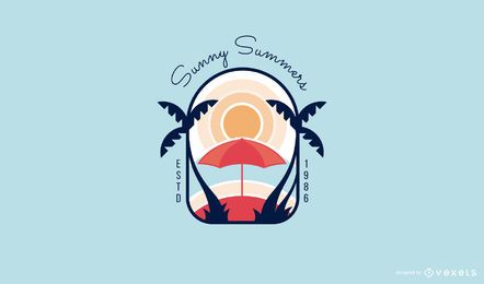 Plantilla de logotipo de verano soleado