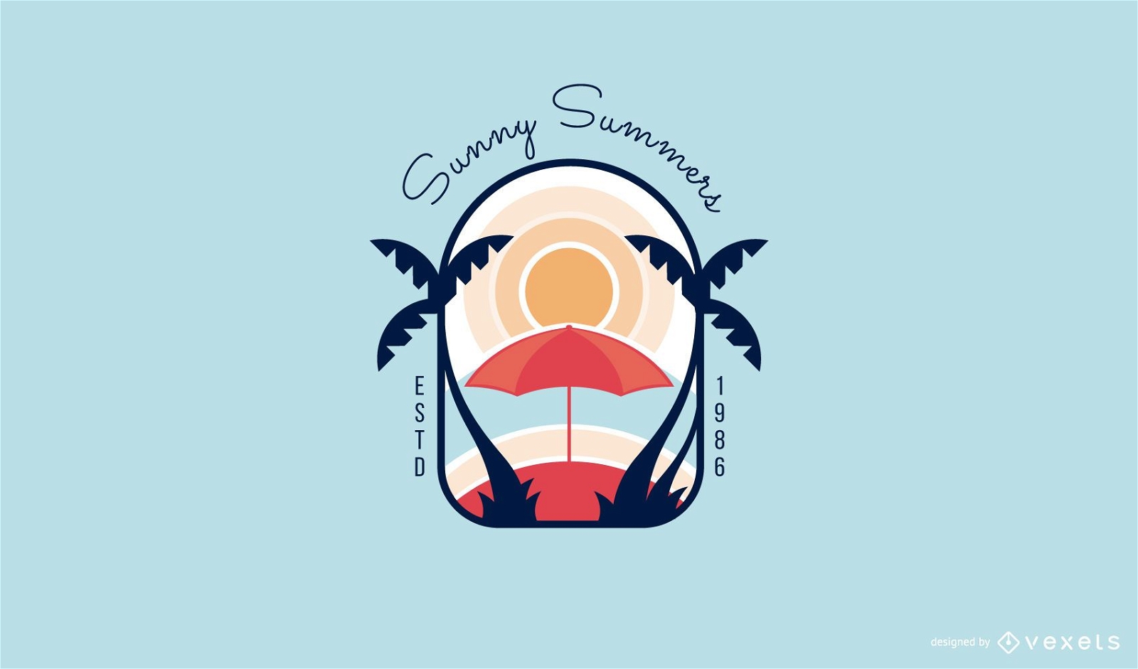 Plantilla de logotipo de verano soleado