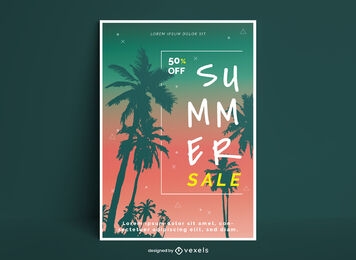 Diseño de cartel editable de venta de verano