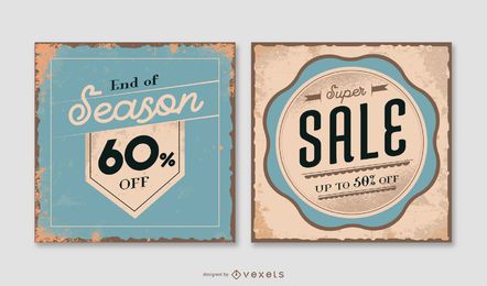Vintage Square Sale Banner Pack