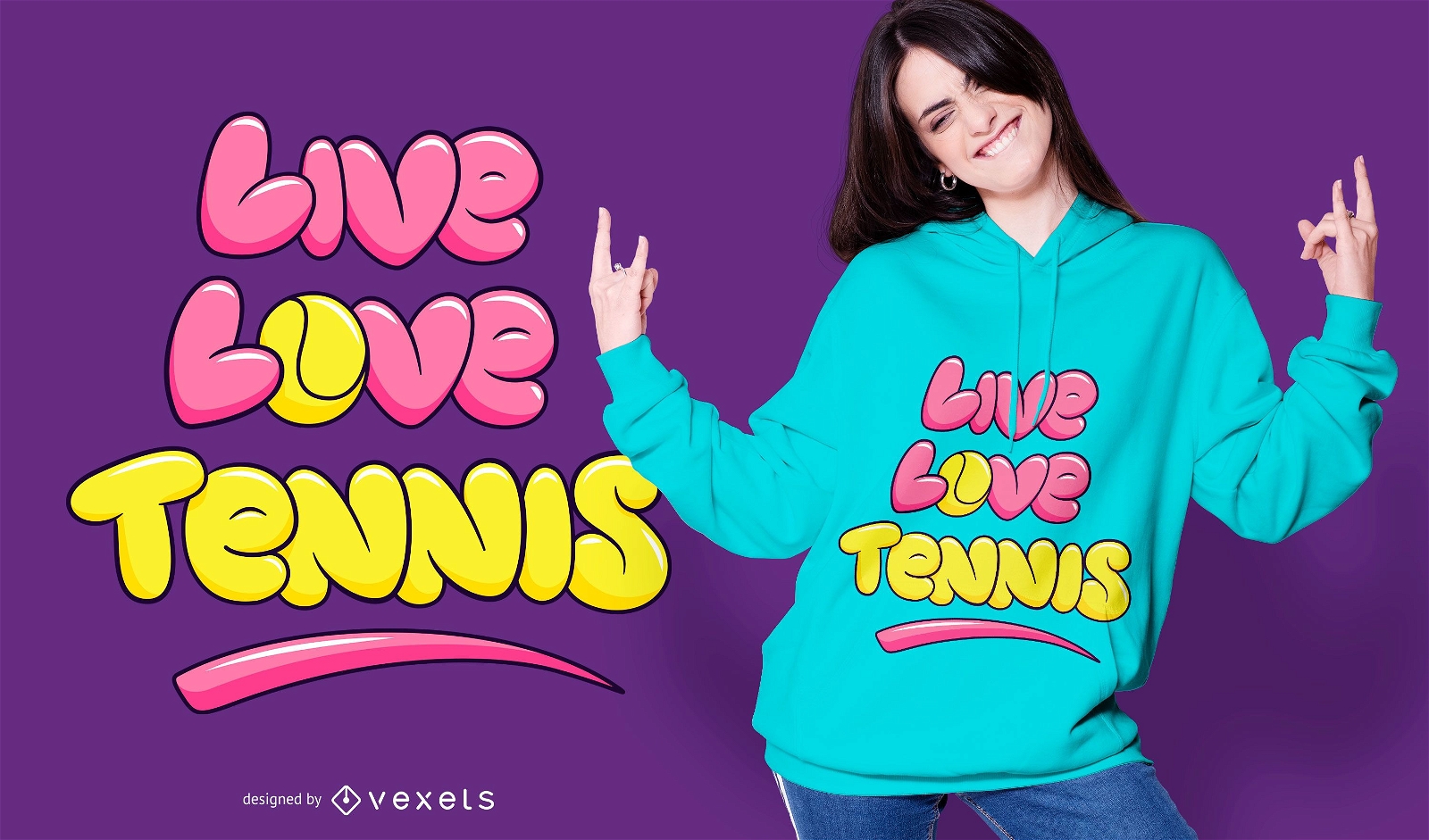 Diseño de camiseta de tenis Live Love.