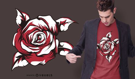 Design de camiseta rosa vermelha