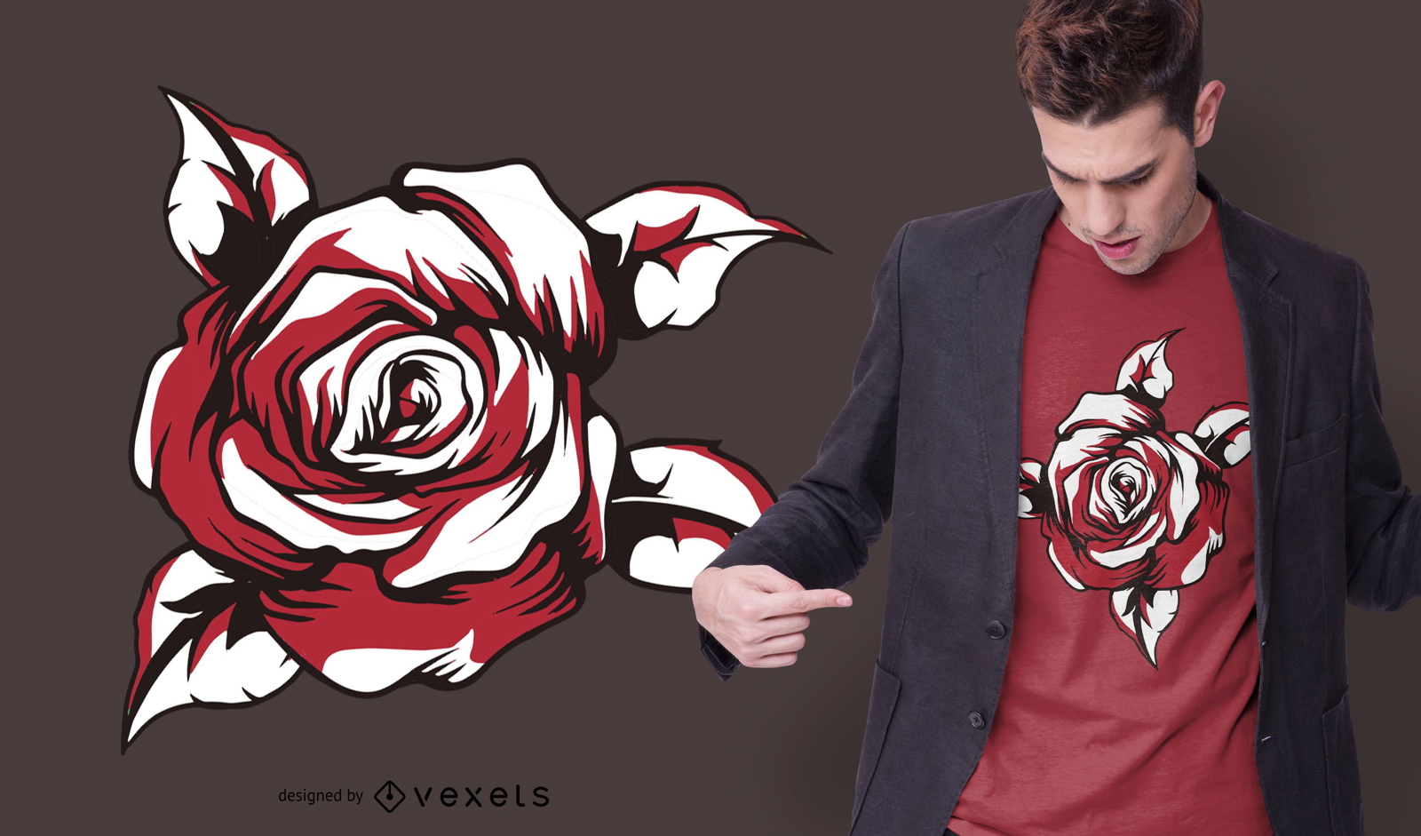 Rote Rose T-Shirt Design