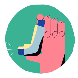 Covid 19 icono de asma Diseño PNG
