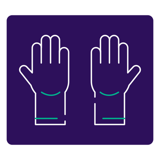 Icono de trazo de guantes Covid 19