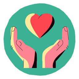 Icono de manos de corazón de Covid 19 Diseño PNG