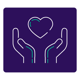 Covid 19 corazón icono de trazo de manos Diseño PNG
