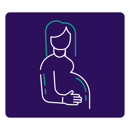 Covid 19 pregnant woman stroke icon PNG Design