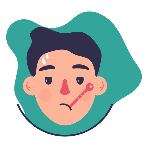 Covid 19 symptom character fever PNG Design