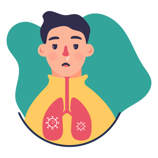 Covid 19 symptom character lungs PNG Design
