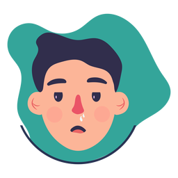 O nariz escorrendo do personagem Covid 19 sintoma Desenho PNG