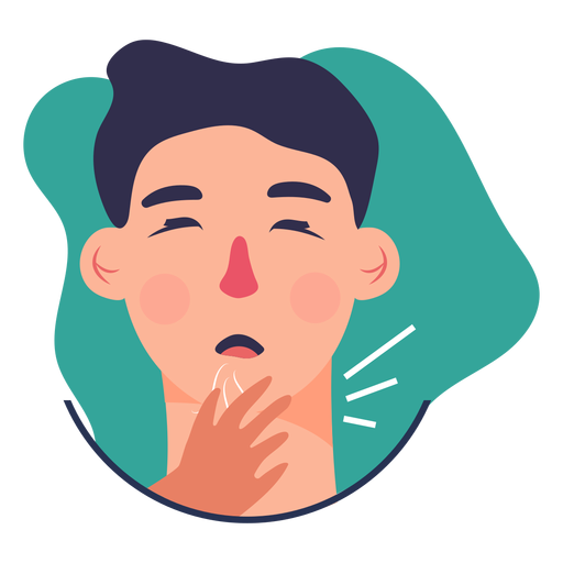 Covid 19 symptom character sore throat PNG Design
