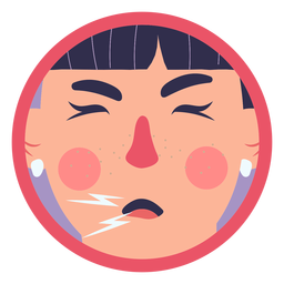 Covid 19 Symptom Mädchen Husten PNG-Design