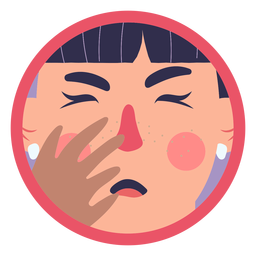 Covid 19 Symptom Mädchen Husten PNG-Design