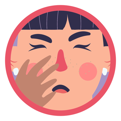 Covid 19 symptom girl coughing PNG Design