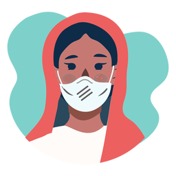 Ícone de personagem feminina Covid 19 Desenho PNG