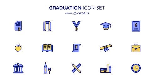 Colección de iconos de graduación