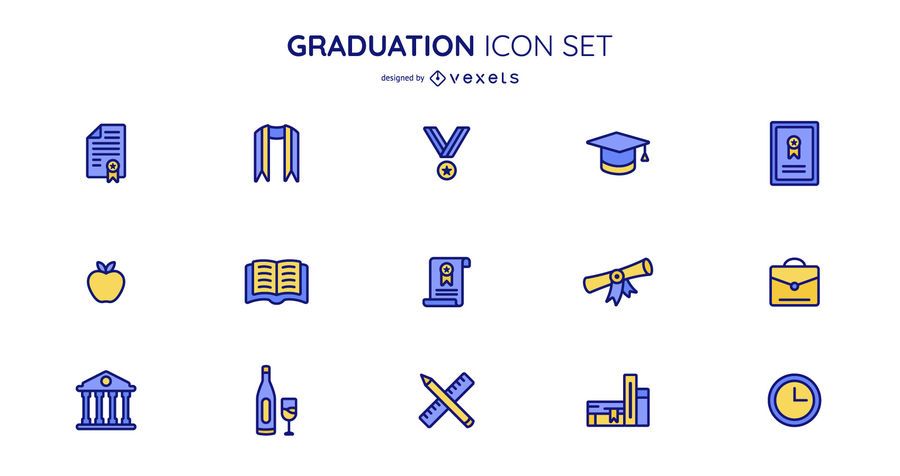 Graduation icon collection Graduation icon collection