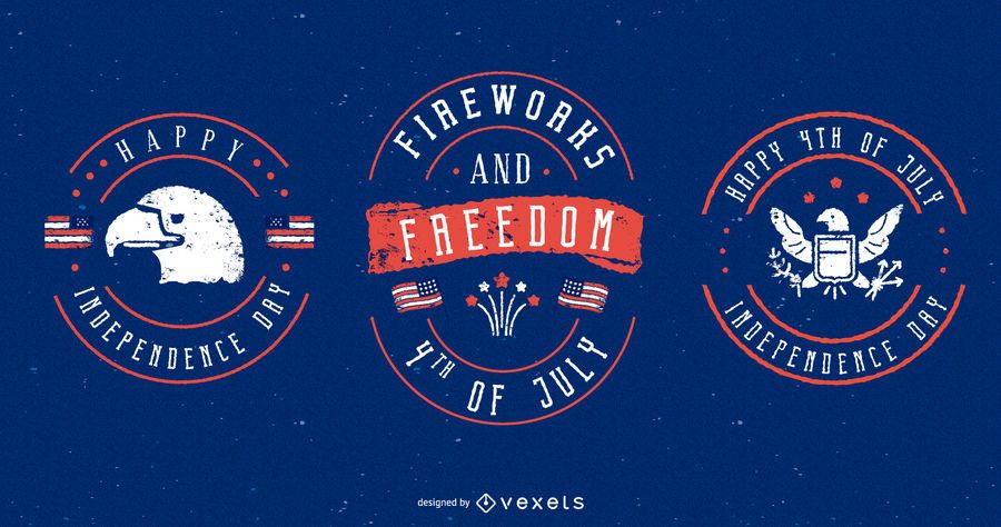 4th of july badges set 4th of july badges set