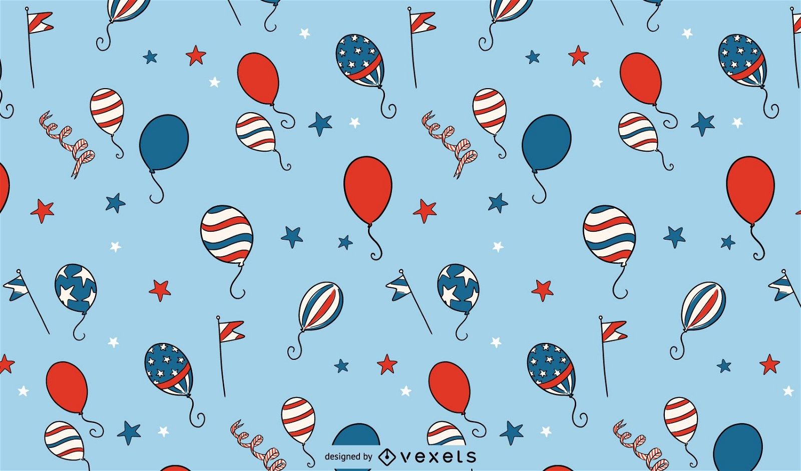 Independence day balloons pattern