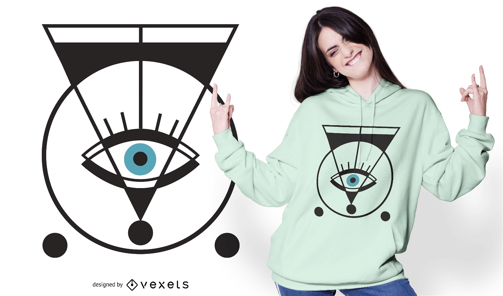 Geometrisches Auge T-Shirt Design