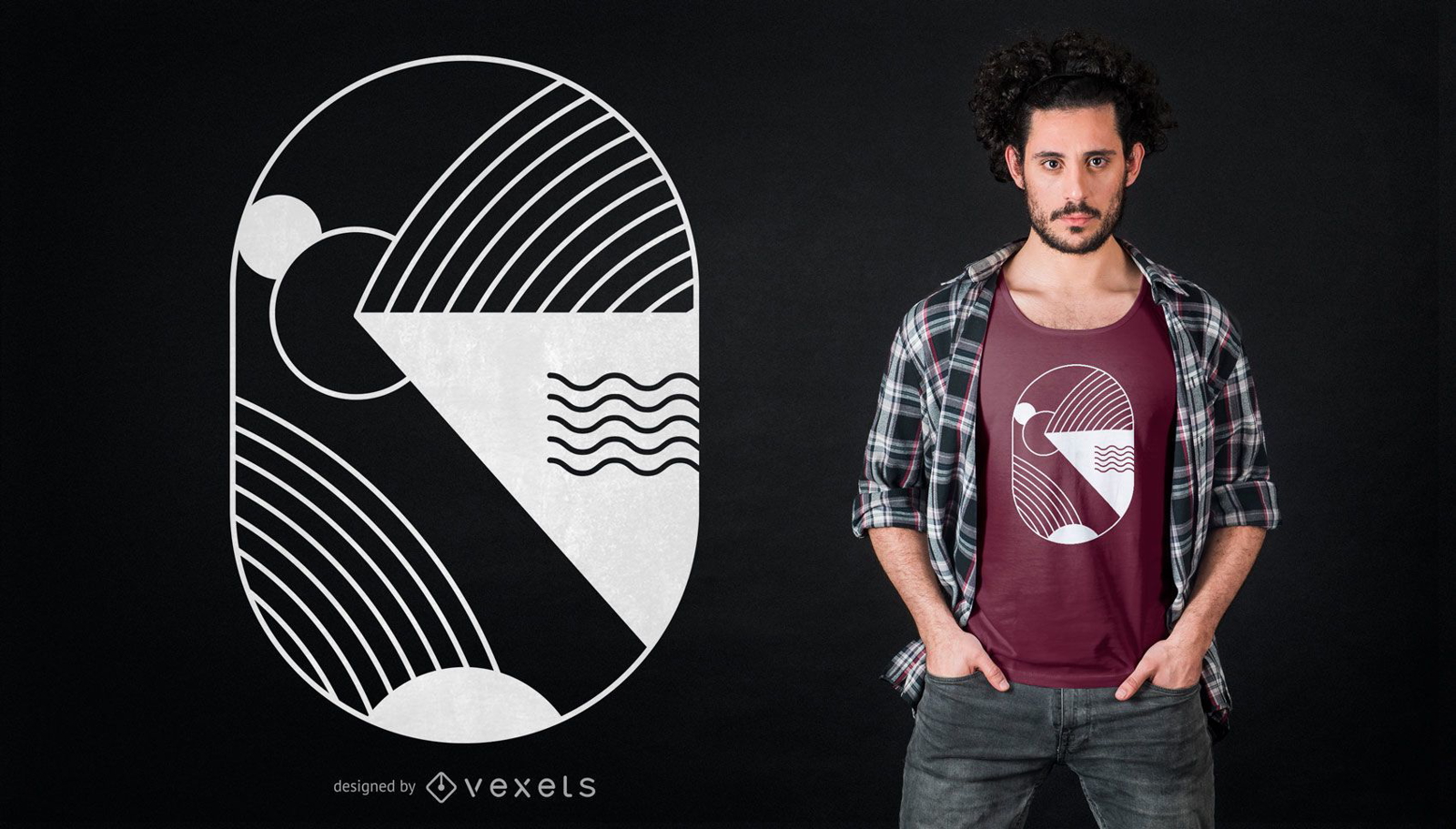 Design abstrato m?nimo de camisetas