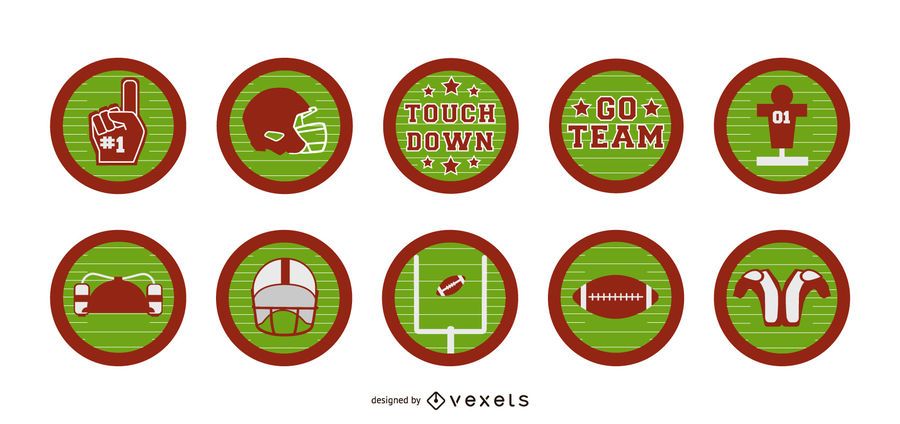 American football badge set American football badge set