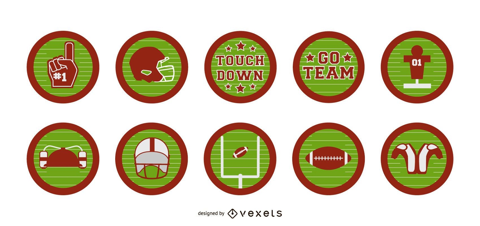 American football badge set