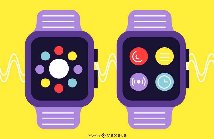 Smartwatch Flat Design Set Vector Download