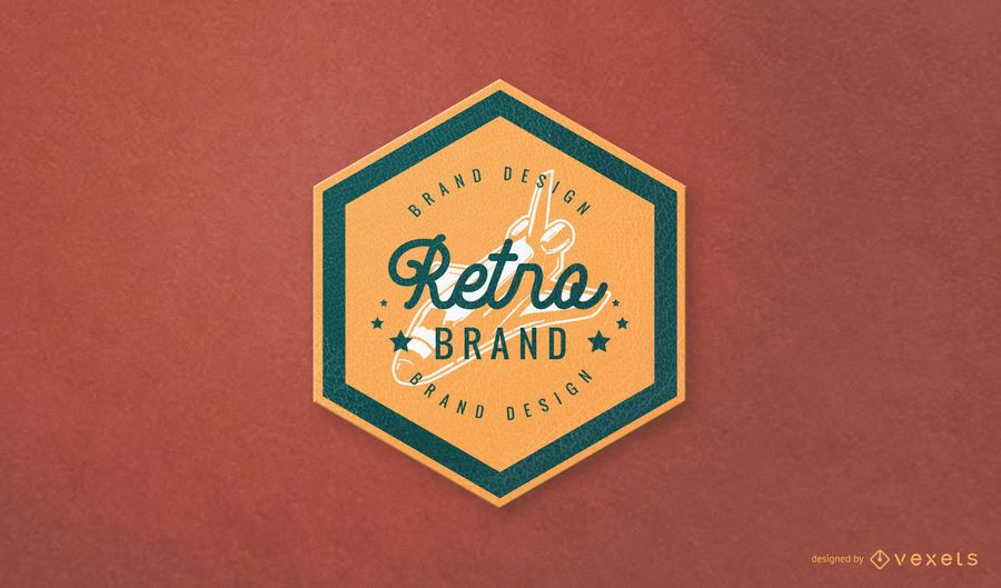 Diseño de logotipo de marca retro hexagonal Diseño de logotipo de marca retro hexagonal