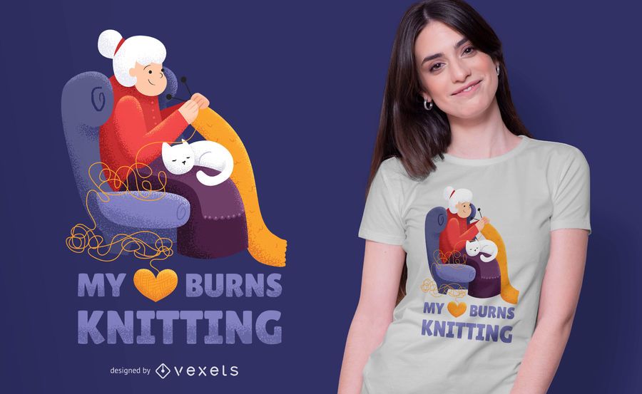 Knitting Granny Quote T-shirt Design Knitting Granny Quote T-shirt Design