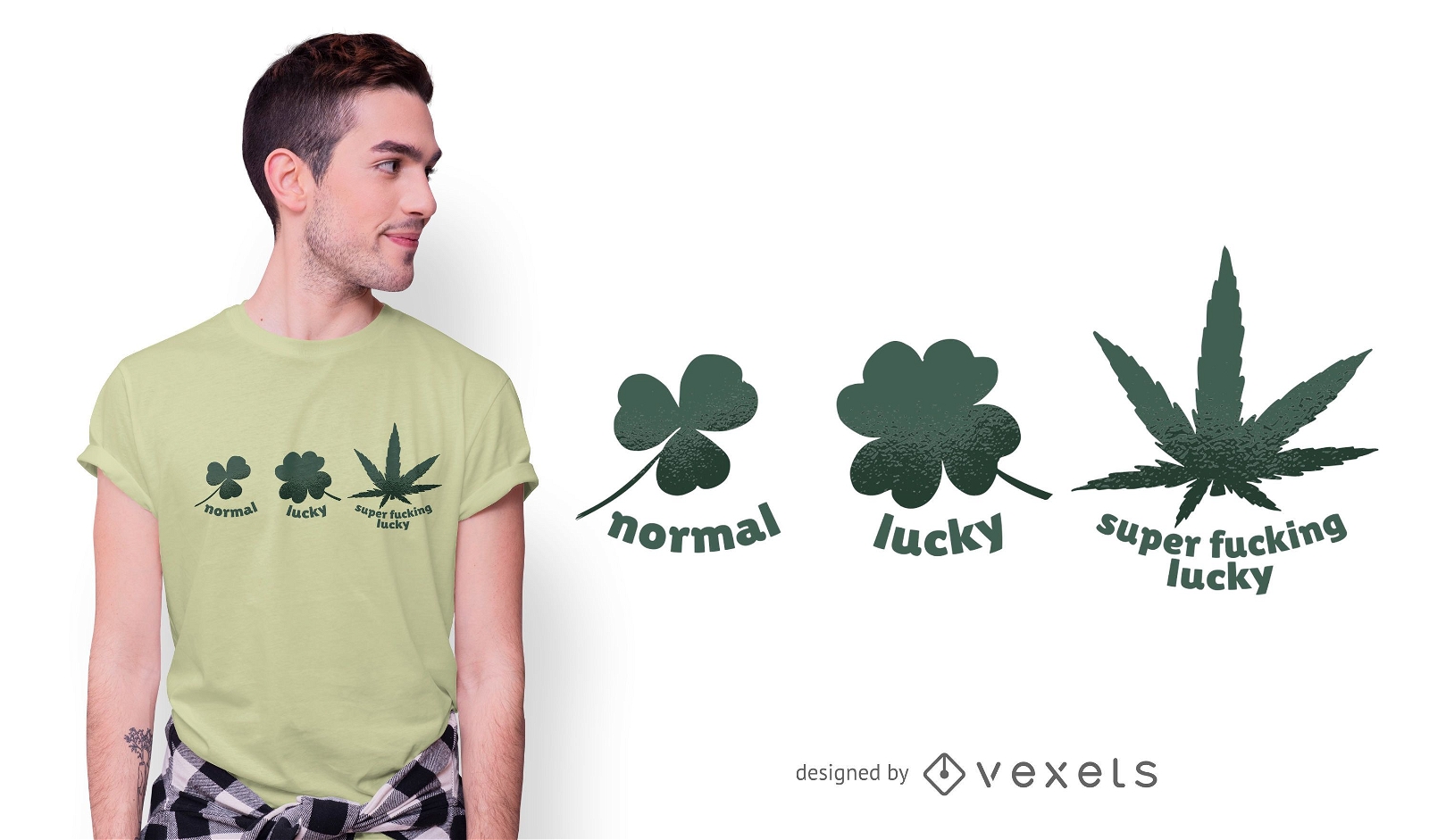 Design de camisetas engraçadas de folha de cânhamo