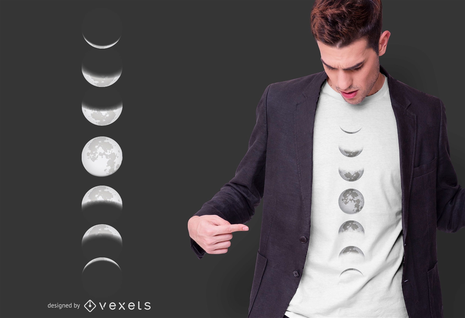 Design de camisetas Moon Phases