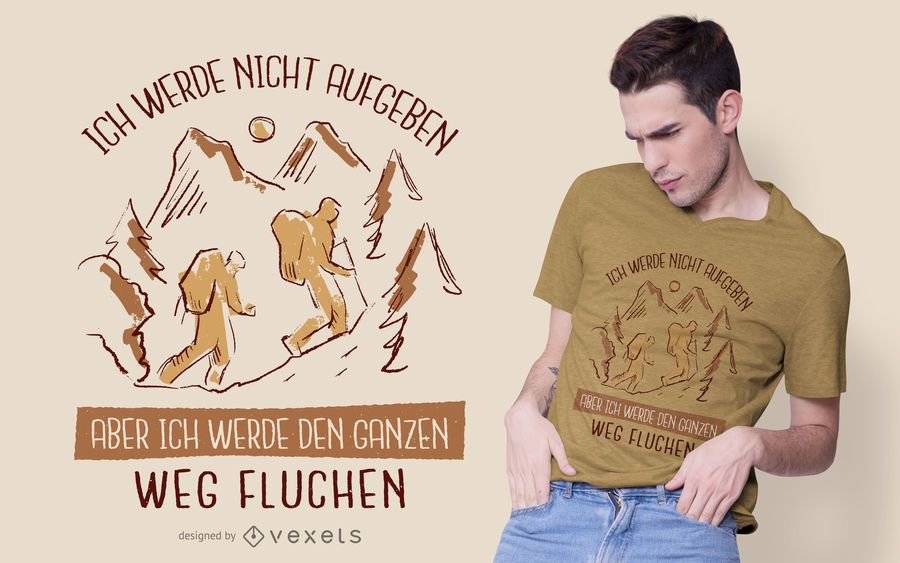 Hiking German Quote T-shirt Design Hiking German Quote T-shirt Design